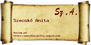 Szecskó Anita névjegykártya