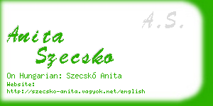 anita szecsko business card
